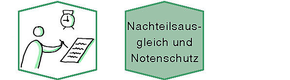 Grafik: Figur, eine Prüfung schreibend, mit Uhr